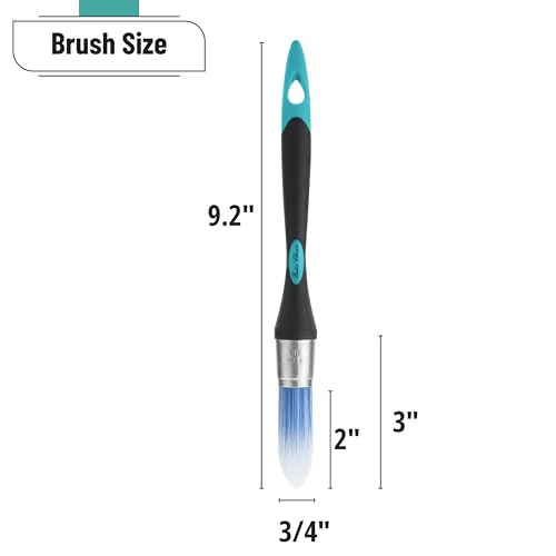 Bates- Trim Brush, 0.75 Inch, Edge Painting Tool, Trim Paint Brushes, Trimmer Edger, Trim Brush - color: Blue-black, size: 0.75 inch, 1 Pack