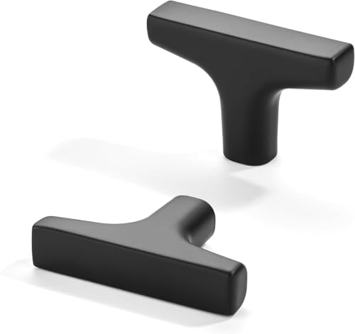 khtumeware 10 Pack 2-Inch(50mm) Matte Black Cabinet knobs,Easy to Install Brass knobs for Kitchen Cabinets, Bathroom Hardware and Drawers - color: Matte Black, size: 2"(50mm) Diameter, style: 10-Pack