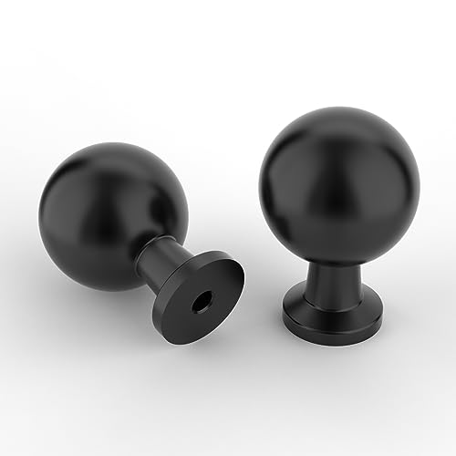 Amerdeco 10 Pack Matte Black Cabinet Knobs - color: Matte Black, size: Single Hole