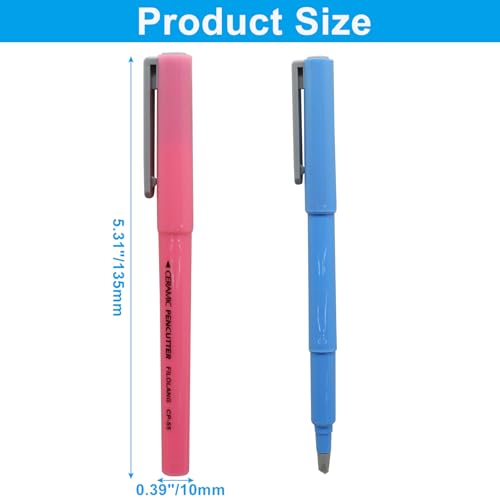 Ceramic Blade Knife Pen, Blue & Pink, 2Pcs - color: Blue & Pink
