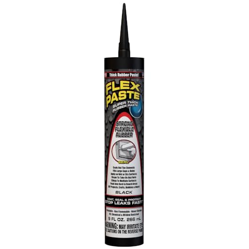 Flex Paste Rubberized Waterproof Sealant Paste, Black, Cartridge, 1-Pack - color: Black, size: Cartridge
