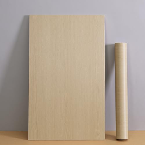Haimin Wallpaper 24" x 393" Wood Contact Paper Peel and Stick Vinyl Roll - color: Yellow (01)