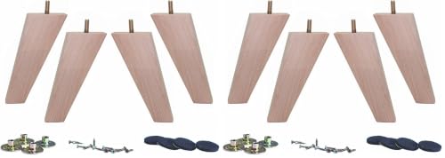 WEICHUAN 5.5 Inch Tapered Solid Beech Wood Furniture Sofa Couch Legs Set of 4 (Pack of 2) - color: Slant- Set of 4, size: 5.5" (Pack of 2)