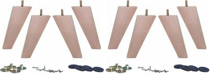 WEICHUAN 5.5 Inch Tapered Solid Beech Wood Furniture Sofa Couch Legs Set of 4 (Pack of 2) - color: Slant- Set of 4, size: 5.5" (Pack of 2)