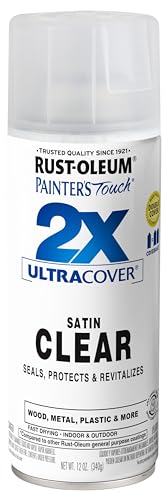 Rust-Oleum Painter's Touch 2X Ultra Cover Spray Paint, Satin Clear - color: Satin Clear, size: 12 Ounce (Pack of 1)