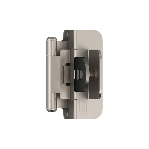 Amerock 1 Pair 3/8" Inset Satin Nickel Demountable Cabinet Hinge - color: Satin Nickel, size: 3/8 Inch (10 mm) Inset