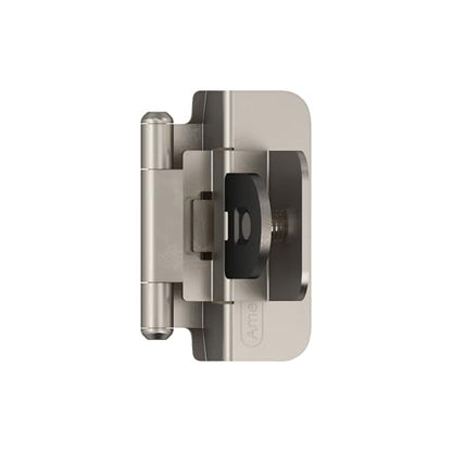 Amerock 1 Pair 3/8" Inset Satin Nickel Demountable Cabinet Hinge - color: Satin Nickel, size: 3/8 Inch (10 mm) Inset