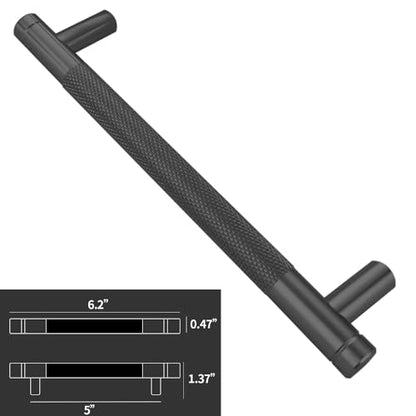 12 Pack 5 Inch 128 mm Black Barrel Cabinet Pulls Cupboard Aluminum Handles Drawer Pull Cabinet Handles Cabinet Handles - color: Black, size: 5 Inch