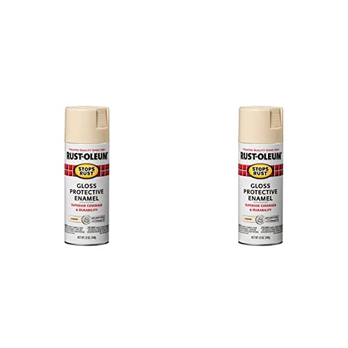Rust-Oleum 7770830 Stops Rust Spray Paint, 12 oz, Gloss Almond (Pack of 2) - color: Gloss Almond