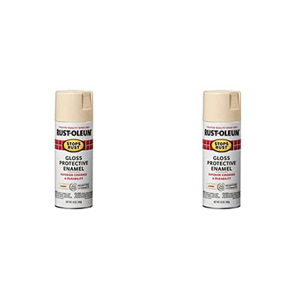 Rust-Oleum 7770830 Stops Rust Spray Paint, 12 oz, Gloss Almond (Pack of 2) - color: Gloss Almond