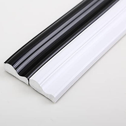Gaahing Flexible Wall Molding Trim & Chair Rail | Peel and Stick Self-Adhesive Panel Moulding | DIY Home Decor on The Cabinet Door Mirror Frame, 16.4 ft x 1.3 in - size: 1.3"W x 196.8"L