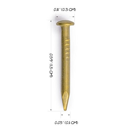 HP Pure Brass Nails, Bag of 100, 0.6 in