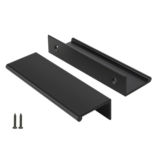 Peaha 25 Pack Kitchen Cabinet Handles 4" Black Drawer Pulls Edge Pulls - color: Black, size: Hole Centers:4in(102mm)