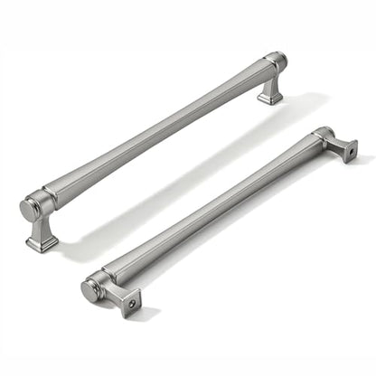 LIMUR 10 Pack 7.5 Inch (192 mm) Hole Center Brushed Satin Nickel Cabinet Pulls – Solid Zinc Alloy Kitchen Cabinet Handles, Drawer Pulls for Bathroom Vanity, Dresser & Wardrobe, M4 Screws Included - color: Brushed Satin Nickel, size: 7.5"/192 MM Hole Cente