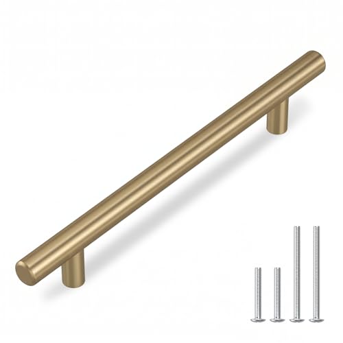 homdiy 20 5in Cabinet Handles Champagne Bronze Kitchen Cabinet Pulls Drawer Pulls for Dresser Drawers - color: Champagne Bronze, size: 5in hole centers