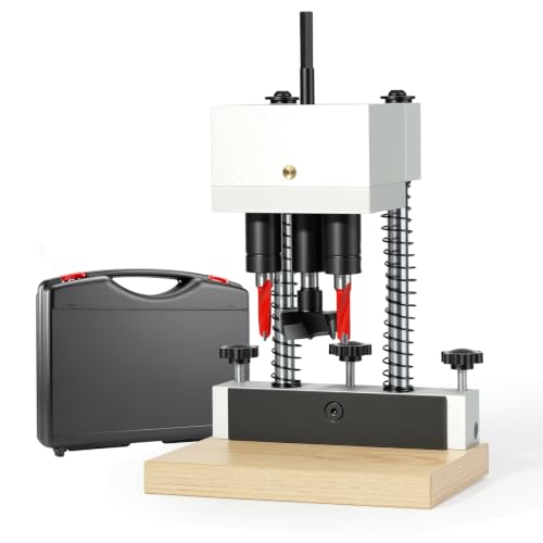 Hinge Boring System, Alternative to CMT333-03, 35mm 3-Spindle Manual Cabinet Hinge Drilling Machine with 35mm and 2 x 8mm Bits, 45/9.5mm Pattern, Adjustable Depth Stop for Hand Drill and Drill Press