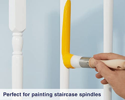 Zibra Round Paint Brush for Curved Surfaces and Ornate Details, 1 in, White, Pro Grade - size: 1 in, style: Round Brush