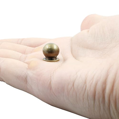 Jiozermi 4 Pack Mini Round Solid Brass Knobs, 1/2 Inch (12mm), Bronze - color: Bronze, size: 1/2 Inch(12mm)