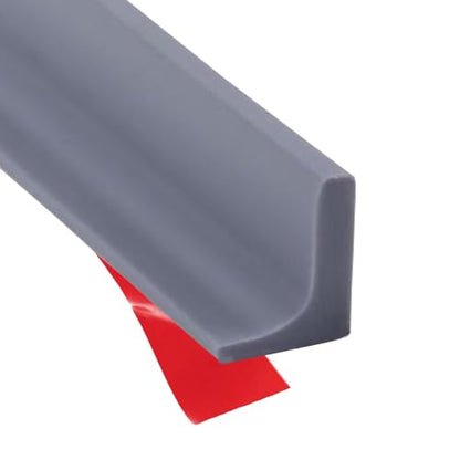 Shower Threshold Water Dam Barrier, Self Adhesive Silicone Waterproof Barrier Bathroom and Kitchen Shower Water Guard for Dry and Wet Separation Caulk Seal Strip Edge Trim (78Inch, Gray) - color: Gray, size: 79Inch