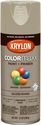 COLORmaxx Spray Paint + Primer, Gloss Khaki, 12-oz.