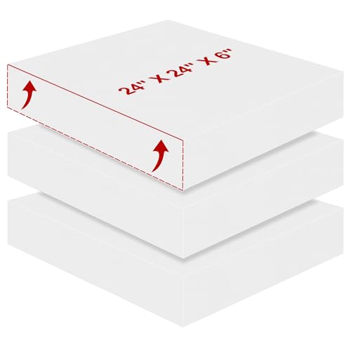 High Density Upholstery Foam 6" X 24" X 24", 3PCS Couch Cushion Replacement - size: 6" X 24" X 24"