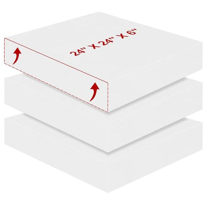High Density Upholstery Foam 6" X 24" X 24", 3PCS Couch Cushion Replacement - size: 6" X 24" X 24"