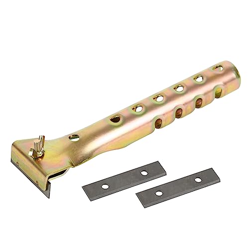 Paint Scraper Tool with 2 Pcs 2" Double-Edged Reversible Extra Blades Heavy Duty Cleaning Carbide Scraper for Removing Varnish Paint Glue Resin Dry Glaze Stains Putty Scratch