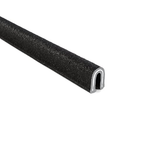 TRIM-LOK Rubber-Lok Edge Trim, Fits 1/8-Inch Edge, 9/16-Inch Leg Length, 100-Foot Length, Single Gripping Finger, Rubber-Like Finish, Flexible PVC Construction, Glass and Sheet Metal Edge Protector - size: 100 Foot Length, style: Fits 1/8" edge with 9/16"