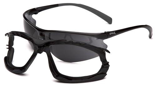 Pyramex Proximity Safety Glasses Eye Protection, Amber H2X Anti-Fog - color: Dark Gray H2x Anti-fog