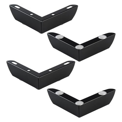 1.18 Inch Metal Furniture Legs Set of 4, Heavy Duty Furniture Feet Minimalist Design Sofa Feets DIY Replacement Parts for TV Cabinet, Coffee Table (Black) - color: Black