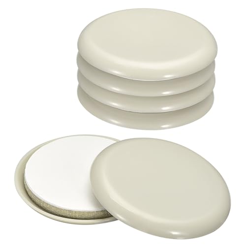 uxcell Furniture Sliders, 16Pcs 2 1/9" - Plastic Self-Adhesive Round Sliding Pads, Chair Glides for Carpeted Tile Vinyl Hardwood Floors (Grey) - size: 2 1/9"
