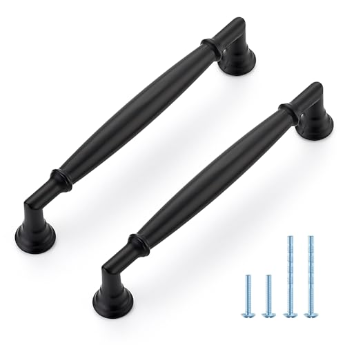 HOME EDIT Matte Black Cabinet Handles 5 Inch Pulls 5 Pack - color: Matte Black, size: 5 inches Hole Center