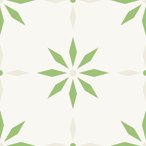 Peel and Stick Floor Tile, 7.9"x7.9" Vinyl Flooring for Bathroom Kitchen, Waterproof Non-Slip Durable Self-Adhesive Easy DIY Removable - color: green white