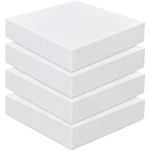 Frienda 4 Pack 4" x 19" x 19" Upholstery High Density Foam Cushion, White - color: White, size: 4" x 19" x 19"