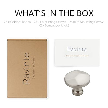 Ravinte Brushed Nickel Round Cabinet Hardware Knobs,Zinc Knobs,25 Pack - color: Brushed Nickel