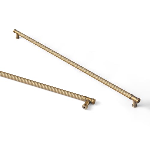 Goo-Ki 6 Pack Stripes Cabinet Pulls Antique Brass Drawer Handles, 17.36 Inch c-c Vintage Brass Dresser Pulls Zinc Alloy & Aluminium Kitchen Cabinet Hardware,3210GT-441 - color: Antique Brass, size: 17.36"(441mm) Center-Center