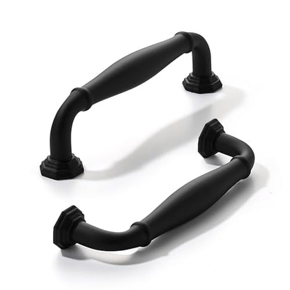 khtumeware 10 Pack 3-1/2 Inch(89mm) Black Cabinet Pulls Heavy Duty Solid Cabinet Hardware for Cupboard Drawer Pulls Dresser Handle - color: Matte Black, size: 3-1/2 inch Hole Center