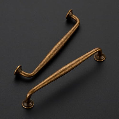 Ravinte Antique Brass Cabinet Handles Solid Pulls 6-1/4 Inch 5 Pack - color: Antique Brass, size: 6-1/4 inches Hole Center