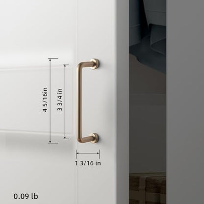 Goo-Ki 6 Pack 3 3/4" Center to Center Champagne Bronze Modern Cabinet Pulls Solid Contemporary Home Improvement Hardware Drawer Pulls Zinc Alloy Kitchen Handles - color: Champagne Bronze, size: 3 3/4'' Center to Center