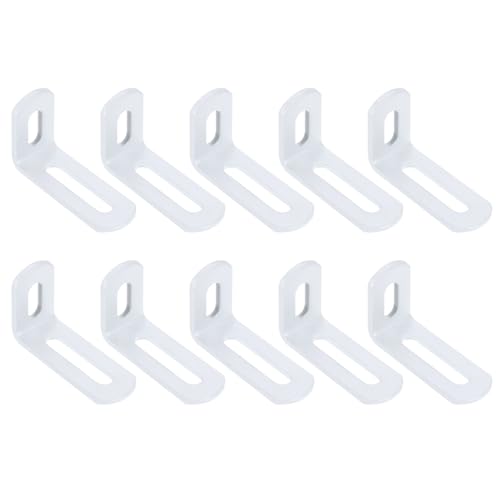 uxcell 10 Pcs Adjustable Right Angle Brackets 2"x1.2"x0.7" White - color: White, size: 2"x1.2"x0.7"