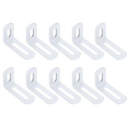 uxcell 10 Pcs Adjustable Right Angle Brackets 2"x1.2"x0.7" White - color: White, size: 2"x1.2"x0.7"