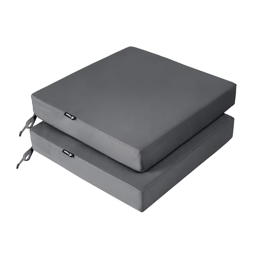Favoyard Patio Chair Cushions 18.5 x 16 x 3 Inch Waterproof Outdoor Seat - color: Dark Grey, size: 18.5 x 16 x 3 In