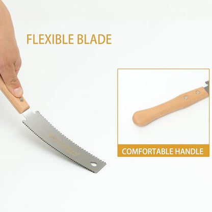 Hand Saw for Wood Cutting with Double Edges, Flush Cut Saw Sharp and Light Woodworking Tools Gifts for Women and Men Father's Day Ideal Gift (1)