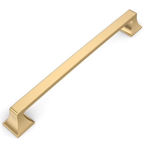 Amerdeco 10 Pack Champagne Bronze Cabinet Pulls 10 Inch(254mm) Hole Center Cabinet Hardware Kitchen Cabinet Handles for Bathroom Drawer Pulls Dresser Pulls ZH0002 - color: Champagne Bronze, size: 10" hole center
