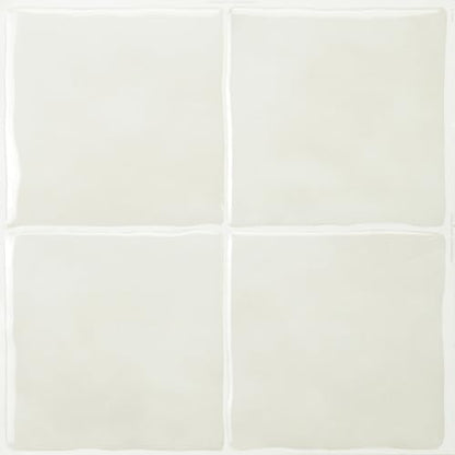 Smart Tiles Peel and stick backsplash, Zellige Chalk White, 9"x9" - color: Chalk White