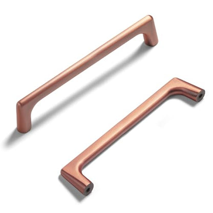 Goo-Ki Brushed Copper Cabinet Pulls with 5''Hole Centers, Modern Style Zinc Alloy Cabinet Handles for Dresser,Wardrobe,Cupboard- 24 Pack - color: Brushed Copper, size: 5'' Hole Centers