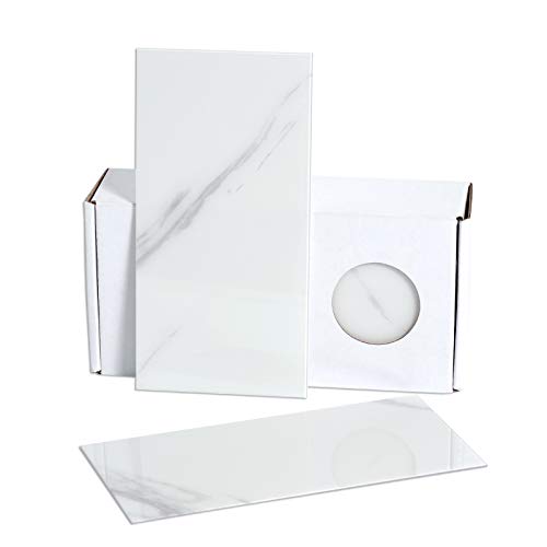 BeNice Peel and Stick Tile Backsplash Bathroom Fishbelly White 23pcs - color: Fishbelly White