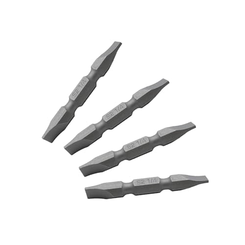 TEMO 25p 1/4" Flat Slotted 2" Long Screwdriver Insert Bit, Impact S2 Steel - size: 25p Slot 1/4" Double End