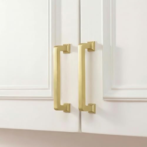 homdiy 20 Pack 3-3/4 Inch Gold Cabinet Handles, Solid Zinc Alloy Pulls - color: Gold, size: 3-3/4" Hole Center