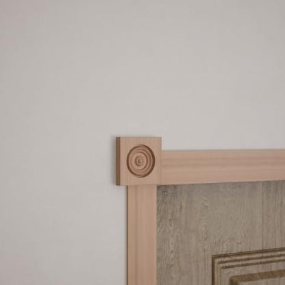 2 1/2"W x 2 1/2"H x 7/8"P Americraft Solid Hardwood Stain Grade Bullseye Rosette with Squared Edge, Cherry - color: Cherry, size: 2.5-in. W x 2.5-in. H